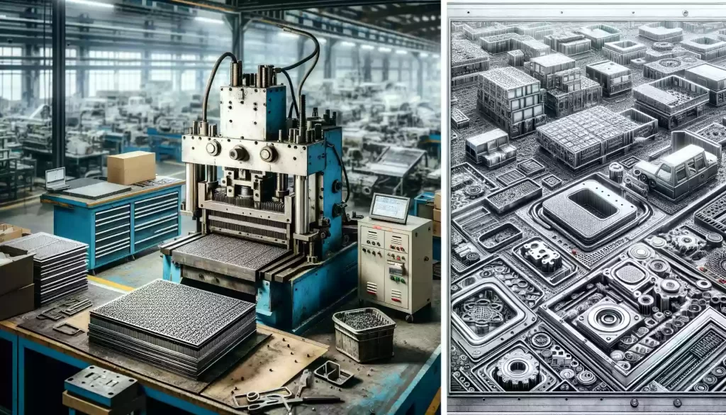 a picture of traditional stamping machines good at processing simple parts