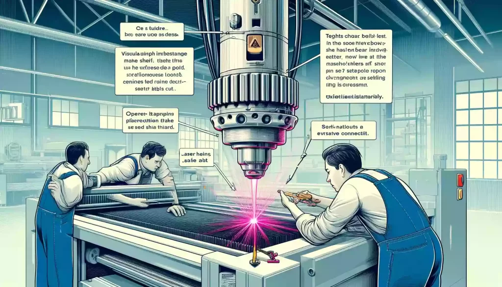 a picture of Loose threads at the connection between the nozzle and the laser head